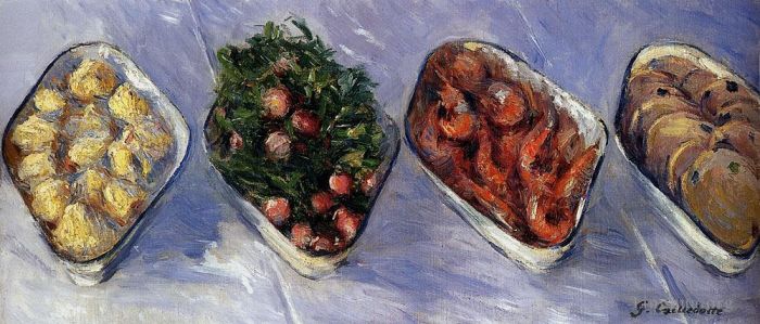 Gustave Caillebotte Oil Painting - Hors D Oeuvre still life