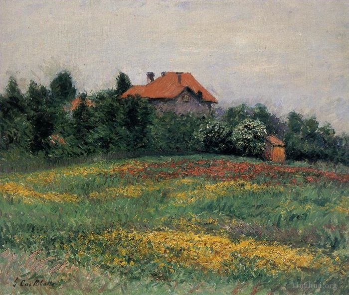 Gustave Caillebotte Oil Painting - Norman Landscape
