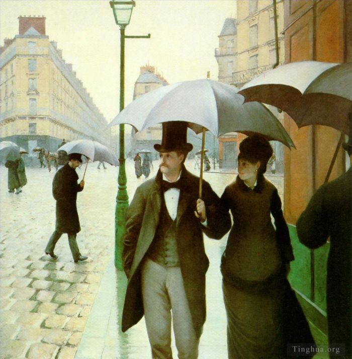 Gustave Caillebotte Oil Painting - Paris Street Rainy Day
