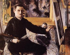 Artist Gustave Caillebotte's Work - Self Portrait with Easel