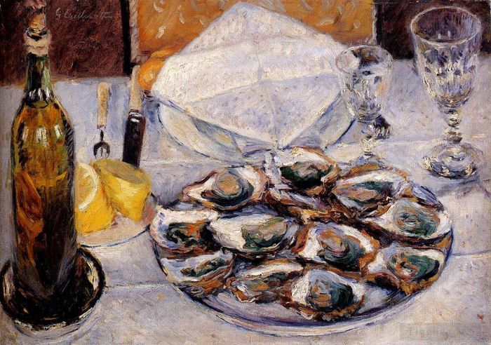 Gustave Caillebotte Oil Painting - Still Life Oysters