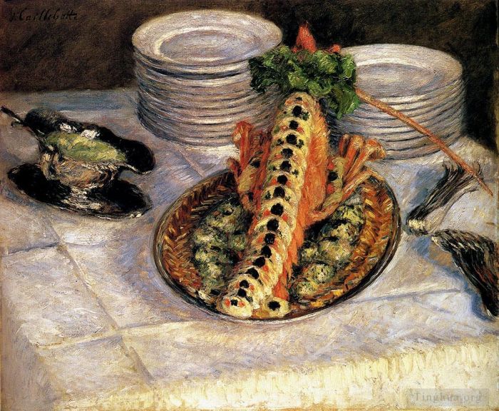 Gustave Caillebotte Oil Painting - Still Life With Crayfish
