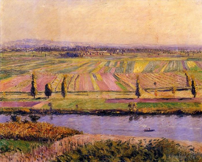Gustave Caillebotte Oil Painting - The Gennevilliers Plain Seen from the Slopes of Argenteuil