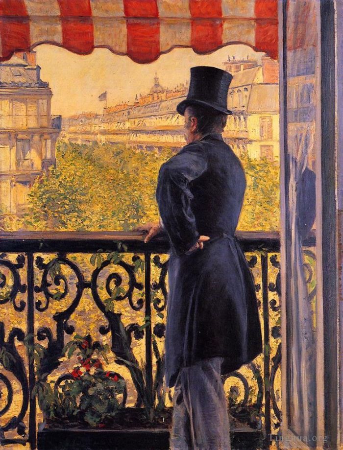 Gustave Caillebotte Oil Painting - The Man on the Balcony2