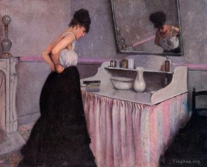 Artist Gustave Caillebotte's Work - Woman at a Dressing Table