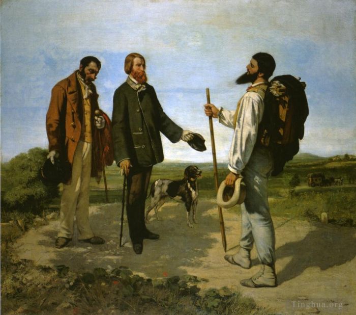 Gustave Courbet Oil Painting - Bonjour Monsieur Courbet