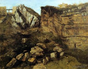 Artist Gustave Courbet's Work - Crumbling Rocks