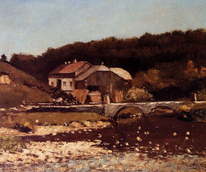 Gustave Courbet Oil Painting - La Ferme De Bonnevaux