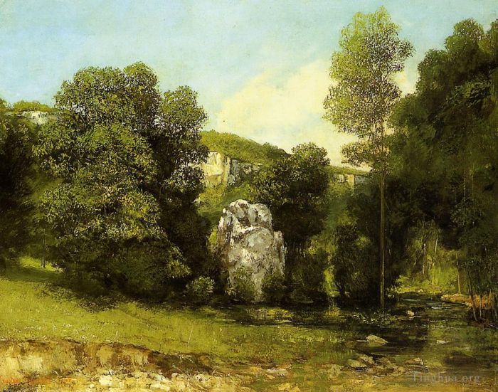 Gustave Courbet Oil Painting - La Ruisseau de la Breme