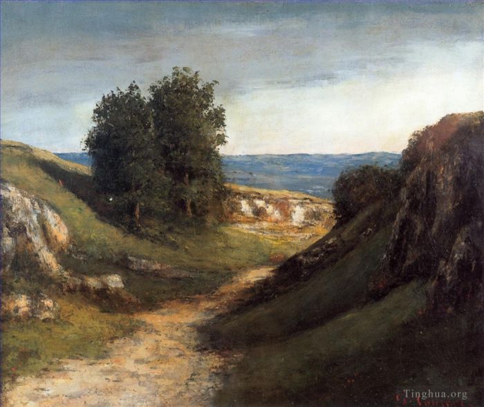 Gustave Courbet Oil Painting - Paysage Guyere