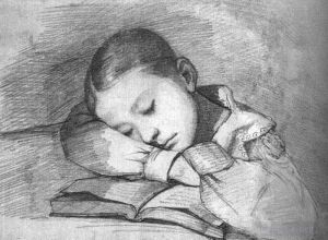 Artist Gustave Courbet's Work - Portrait of Juliette Courbet as a Sleeping Child WBM