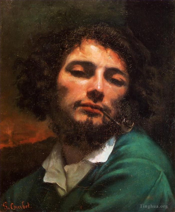 Gustave Courbet Oil Painting - Portrait of the Artist aka Man with a Pipe