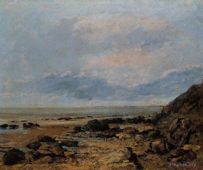 Gustave Courbet Oil Painting - Rocky Seashore