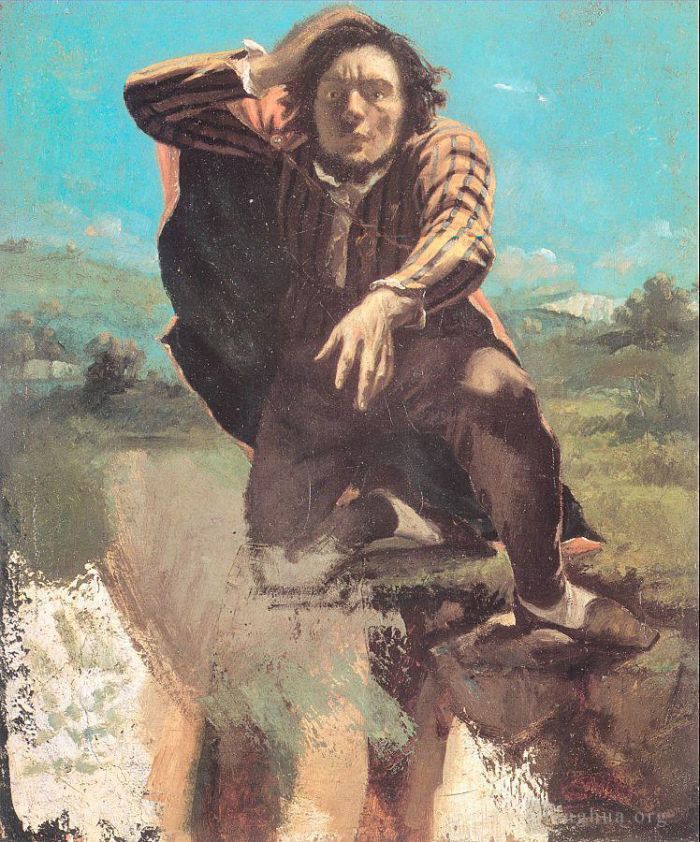 Gustave Courbet Oil Painting - The Desperate Man The Man Made by Fear