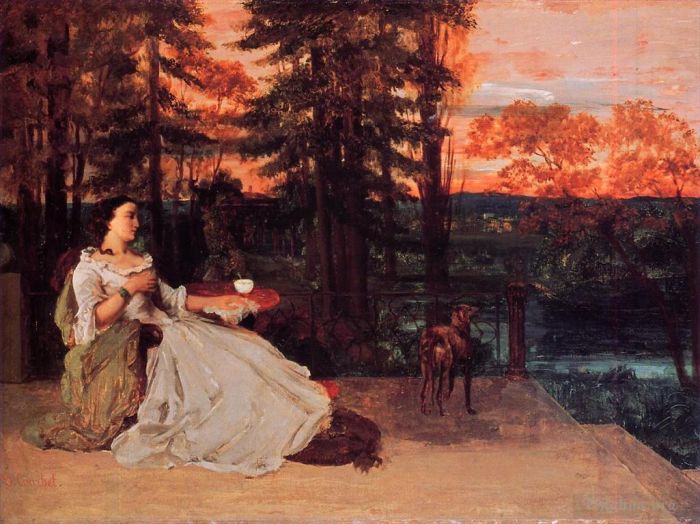 Gustave Courbet Oil Painting - The Lady of Frankfurt Gustave Courbet 1858