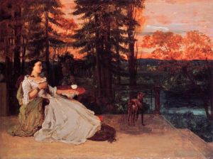 Artist Gustave Courbet's Work - The Lady of Frankfurt Gustave Courbet 1858