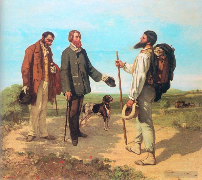 Gustave Courbet Oil Painting - The Meeting Bonjour Monsieur Courbet