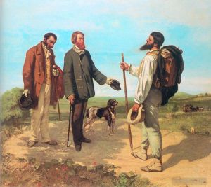 Artist Gustave Courbet's Work - The Meeting Bonjour Monsieur Courbet