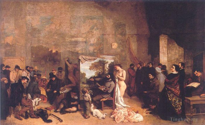 Gustave Courbet Oil Painting - The Painters Studio