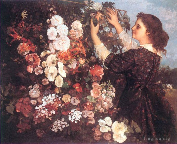 Gustave Courbet Oil Painting - The Trellis