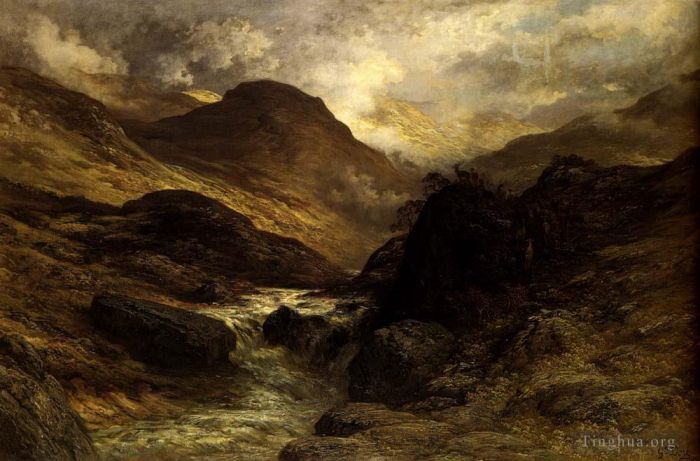 Gustave Dore Oil Painting - Gorge In The Mountains landscape