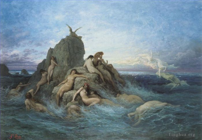 Gustave Dore Oil Painting - Les Oceanides Les Naiades de la mer