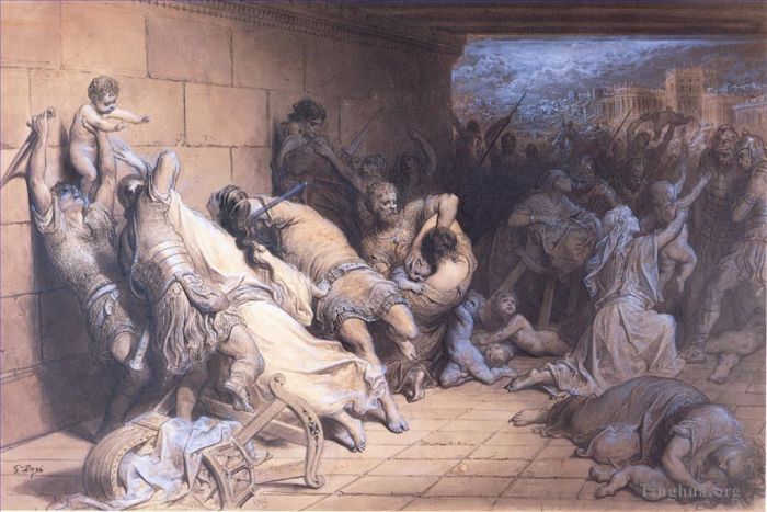 Gustave Dore Various Paintings - The Martyrdom of the Holy Innocents