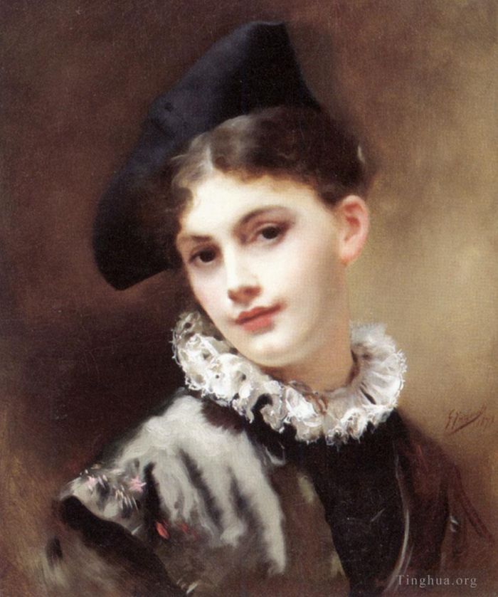 Gustave Jacquet Oil Painting - A Coquettish Smile