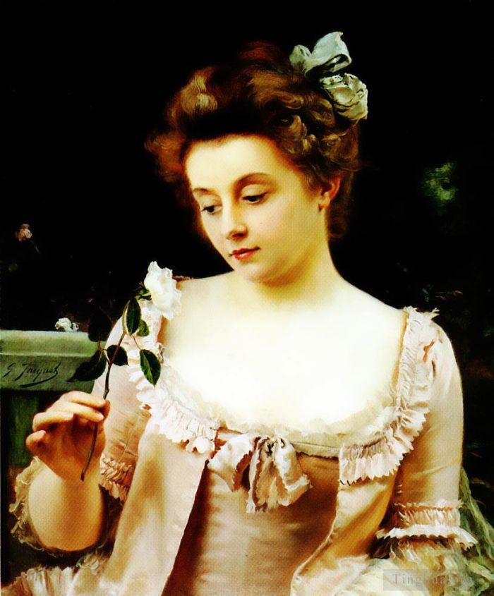 Gustave Jacquet Oil Painting - A Rare Beauty