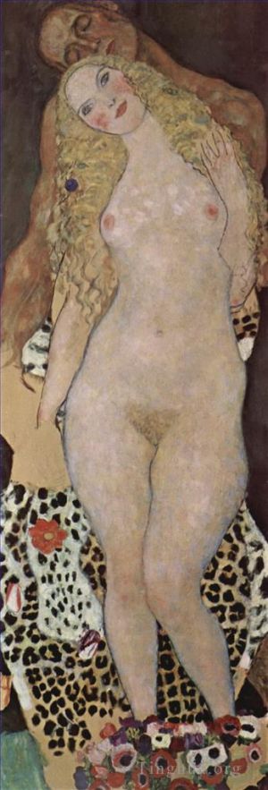 Artist Gustave Klimt's Work - Adam and Eva