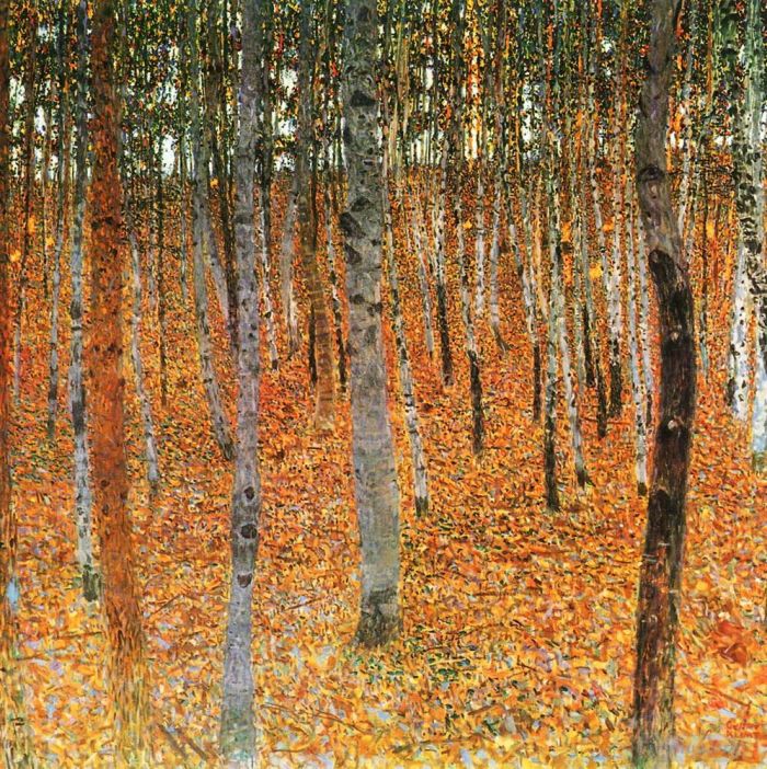 Gustave Klimt Oil Painting - Beech Grove I (Beech Forest I)