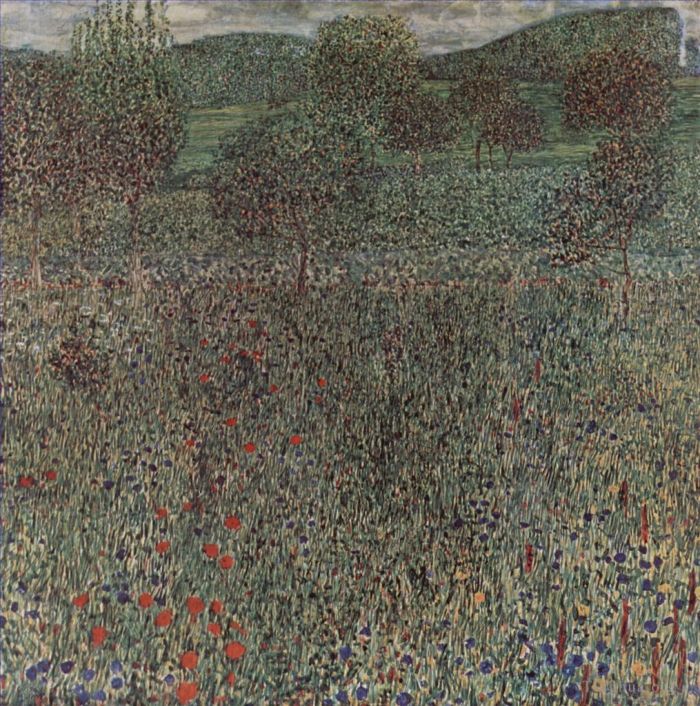Gustave Klimt Oil Painting - Blooming field
