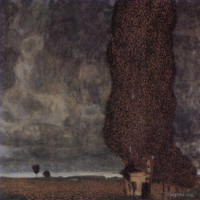 Gustave Klimt Oil Painting - Die Grobe Pappeloder Aufziehendes Gewitter