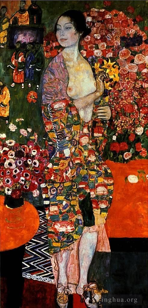 Gustave Klimt Oil Painting - The Dancer