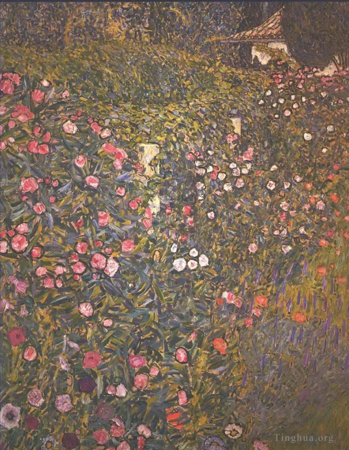 Gustave Klimt Oil Painting - Italian horticultural landscape