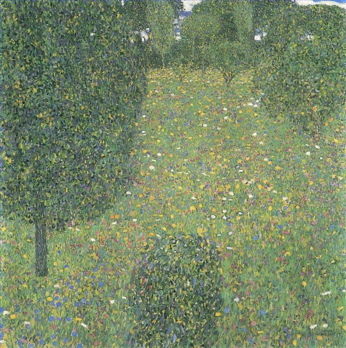 Gustave Klimt Oil Painting - Landscape Garden Meadow in Flower