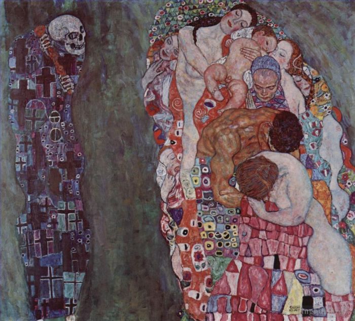 Gustave Klimt Oil Painting - Death and Life