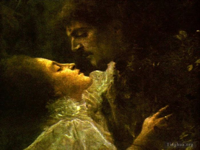 Gustave Klimt Oil Painting - Love 1895