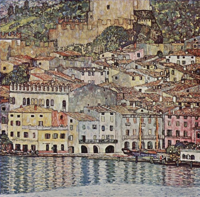 Gustave Klimt Oil Painting - Malcesine am Gardasee (Malcesine on Lake Garda)