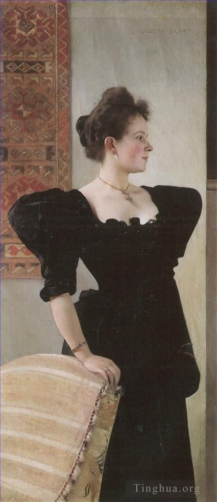 Gustave Klimt Oil Painting - Portrait of Marie Breunig