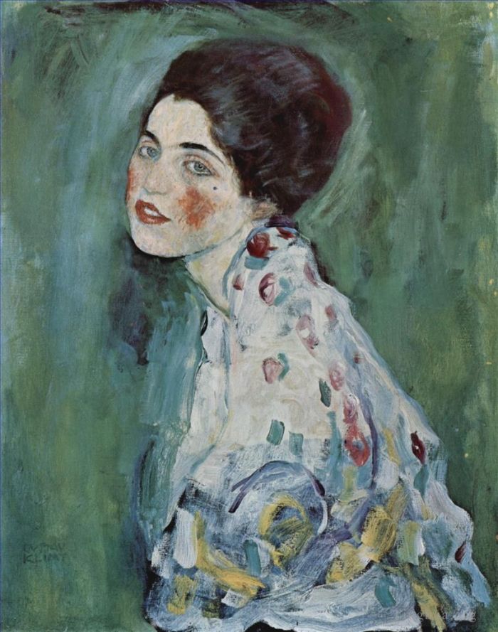Gustave Klimt Oil Painting - Portrateiner Dame