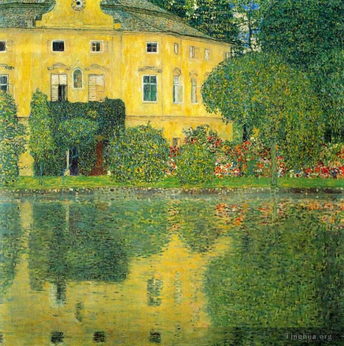 Gustave Klimt Oil Painting - Schloss Kammer on the Attersee IV
