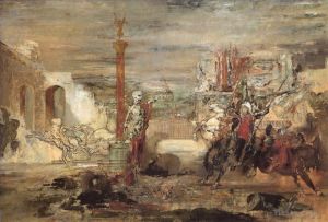 Artist Gustave Moreau's Work - Death Offers Crowns to Winner of the Tournament