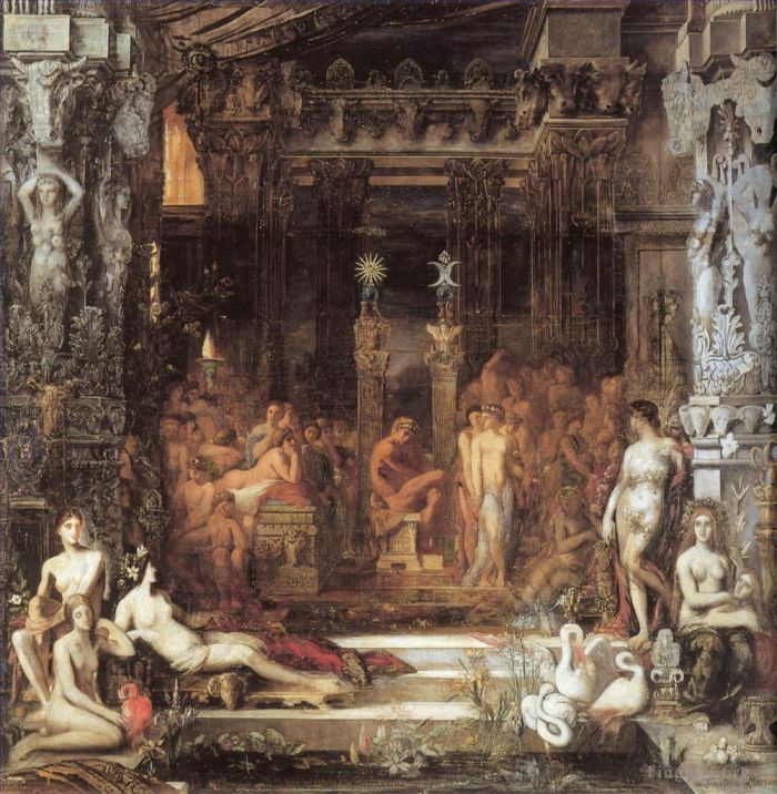 Gustave Moreau Oil Painting - The Daughters of Thespius