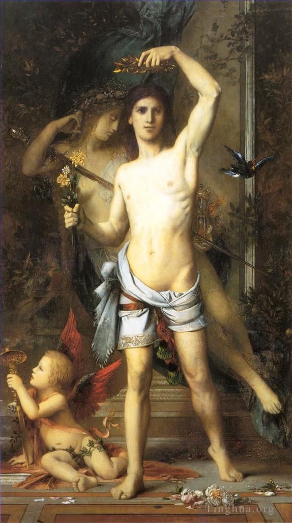 Gustave Moreau Oil Painting - The Young Man and Death