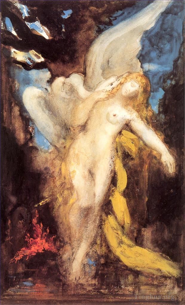 Gustave Moreau Oil Painting - Leda