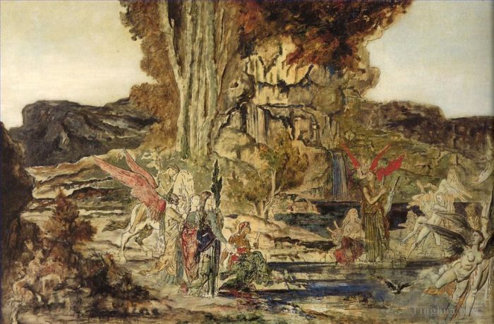 Gustave Moreau Oil Painting - The pierides
