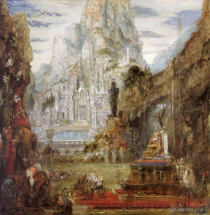 Gustave Moreau Oil Painting - The triumph of alexander the great