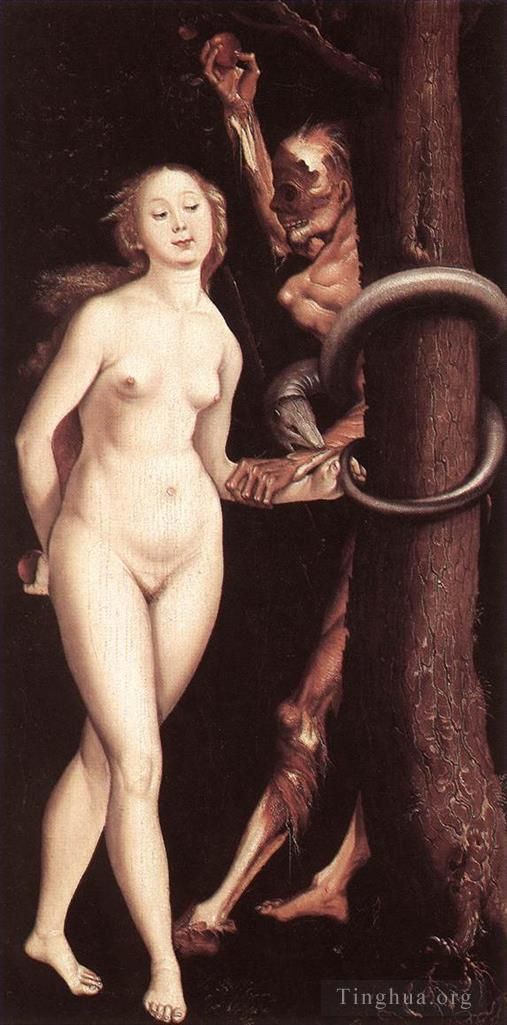 Hans Baldung Oil Painting - Eve The Serpent And Death