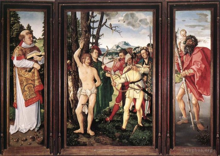 Hans Baldung Oil Painting - St Sebastian Altarpiece